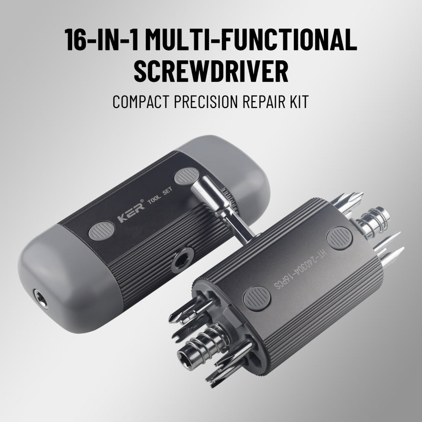 Chrome-plated CR-V screwdriver bits arranged for material inspection