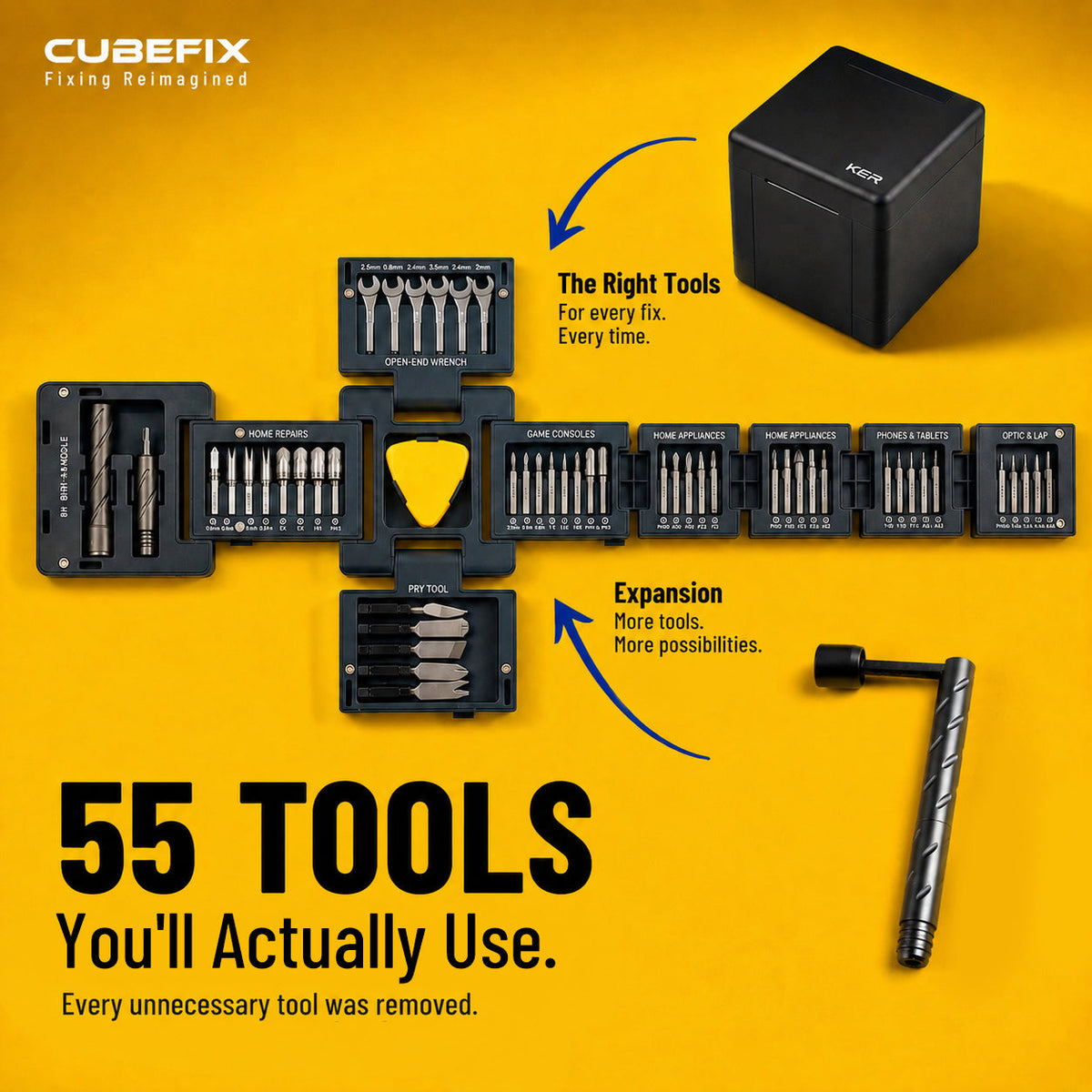 55-in-1 Tool Cube Guide: What Is Inside KER CubeFIX and What Each Tool Is For
