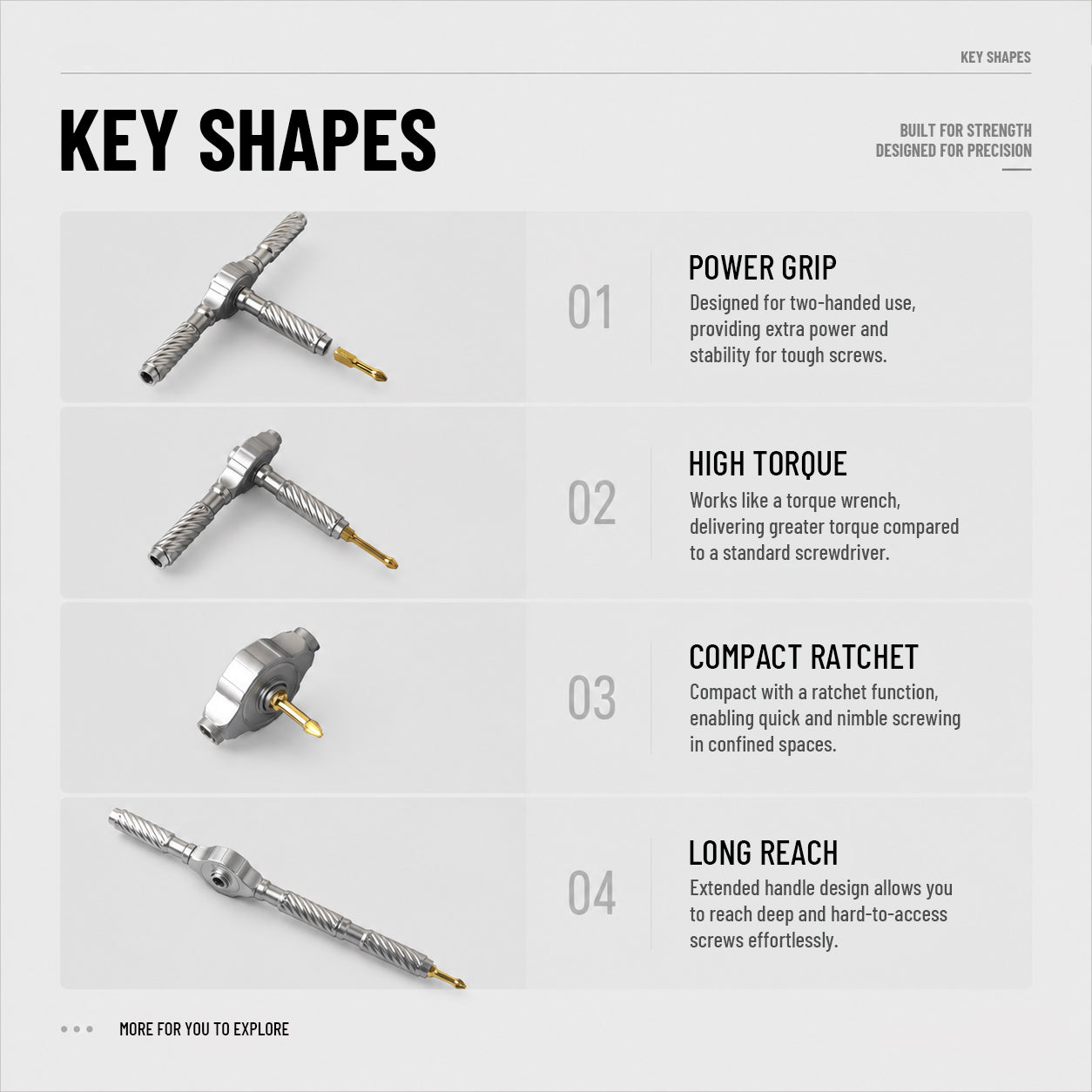 T-shaped Ratcheting Screwdriver Set for home repairs