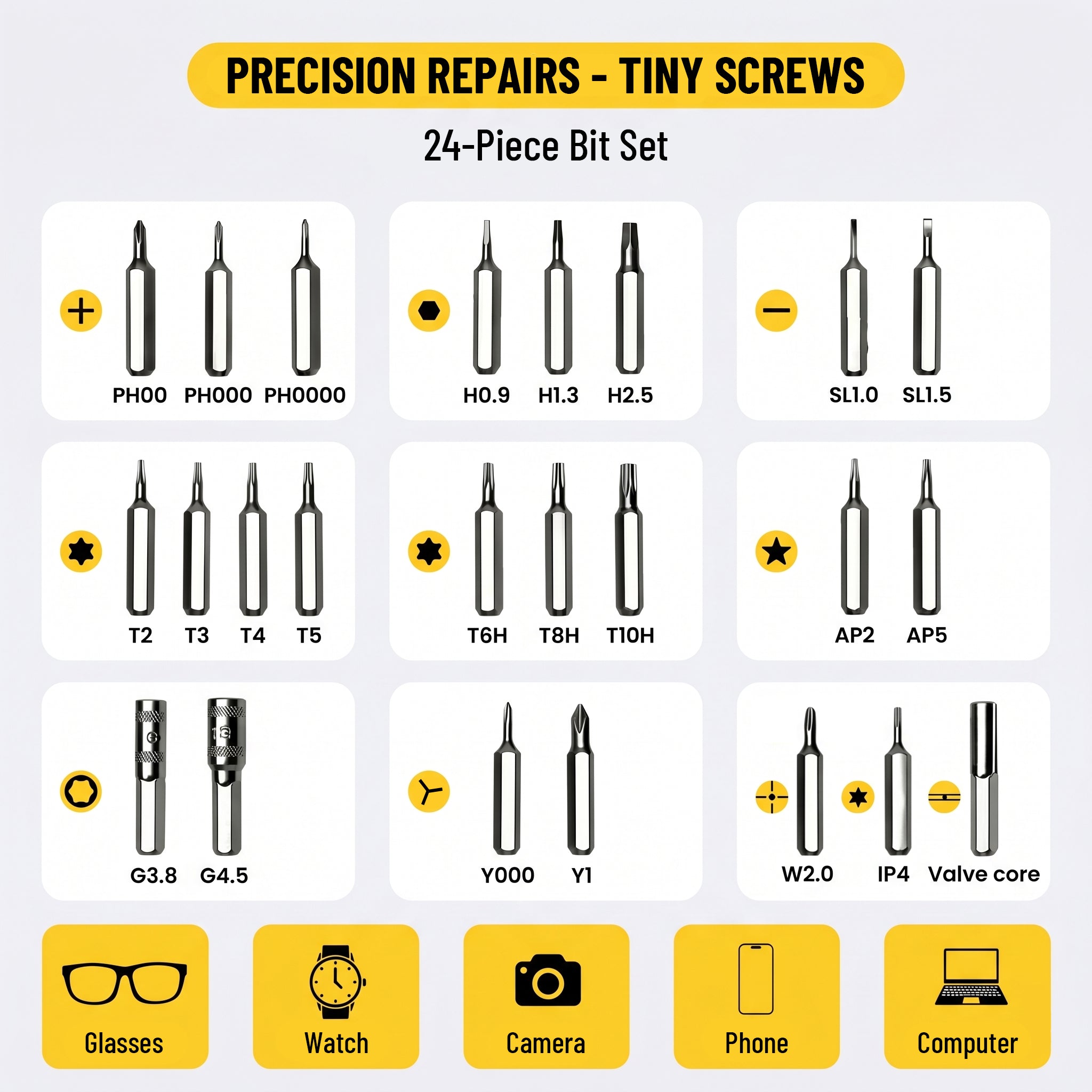 KER Tools T-shaped 62-in-1 Ratcheting Screwdriver Set