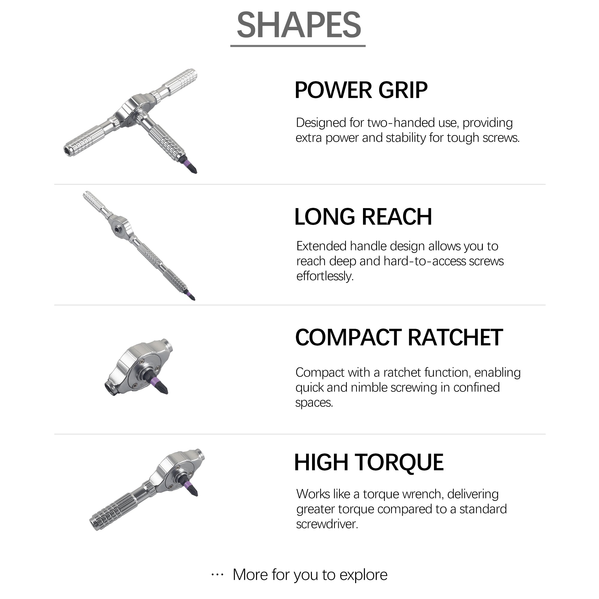 GEN II 40-in-1 T-shaped Ratcheting Screwdriver